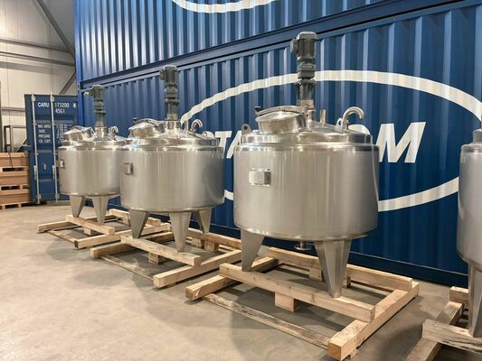 4 x Neuer vertikaler 1.000L Edelstahl-Mischbehälter aus AISI316L