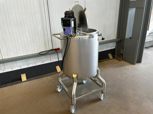 1 x Nieuwe 300 L verticale RVS mengtank in AISI 316L
