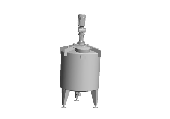 3 x Nieuwe roestvrijstalen verticale mengtanks van 1.000L  in AISI316L
