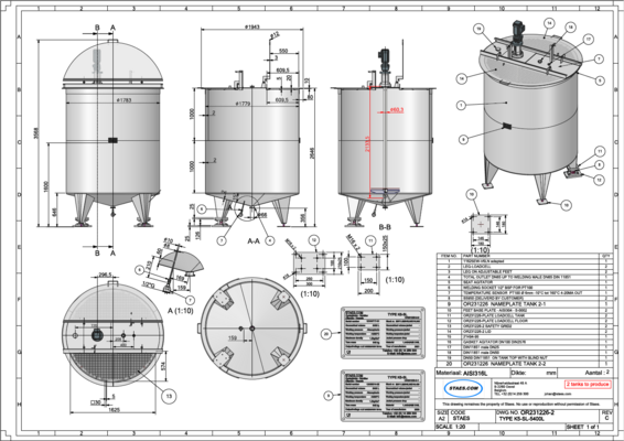 4 x neue vertikale 5.200L Edelstahl AISI316L Mischtanks 2 x neue vertikale 5.400L Edelstahl AISI316L Mischtanks