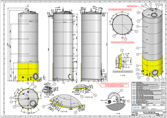 1 x verticaler gebrauchter Edelstahltank mit 95.000 l aus Edelstahl AISI 316L