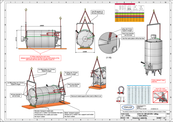 3 x vertical second-hand mixing tanks of 31.000 L in AISI 304L stainless steel.