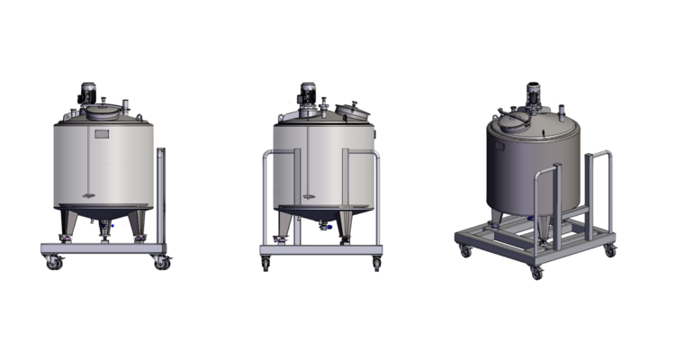 1 x Nieuwe roestvrijstalen verticale mengtank van 1000L  in AISI316L