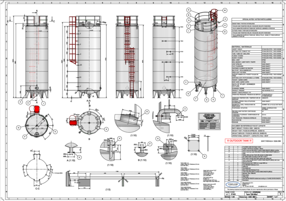 1 x Nouvelle cuve de stockage verticale en acier inoxydable AISI304L de 60.000L