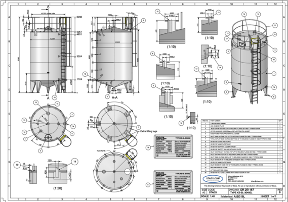 2 x neue vertikale Lagertanks aus Edelstahl mit einem von 30.400L aus AISI316L