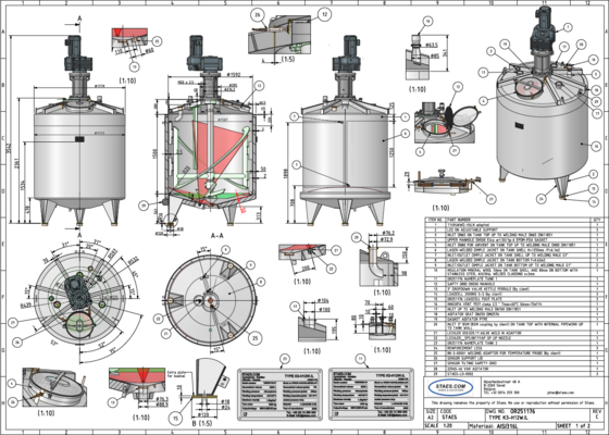 2 x Neuer vertikaler 3.300L Edelstahl-Mischbehälter aus AISI316L