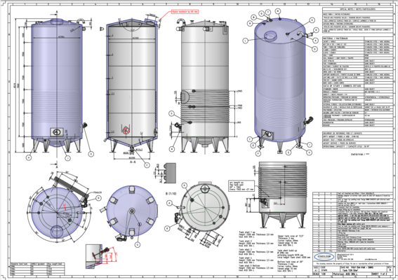 1 x New 50.000L stainless-steel AISI304L vertical mixing tank.