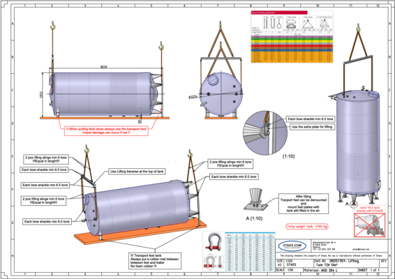 1 x New 50.000L stainless-steel AISI304L vertical mixing tank.
