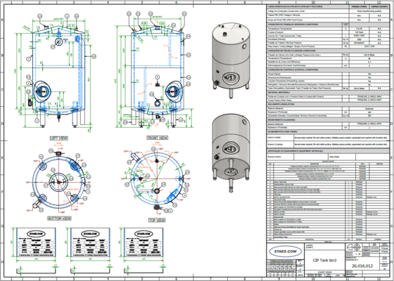 4 x Cuves de stockage verticales neuves de 6 000 litres en acier inoxydable AISI 316L.