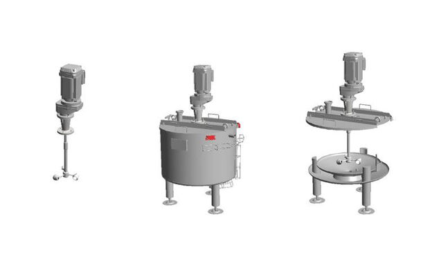 1 x Nieuwe roestvrijstalen verticale mengtank van 120L  in AISI316L