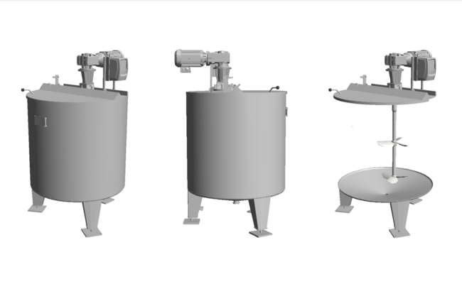 1 x New 1.000L stainless-steel AISI316L vertical mixing tank.