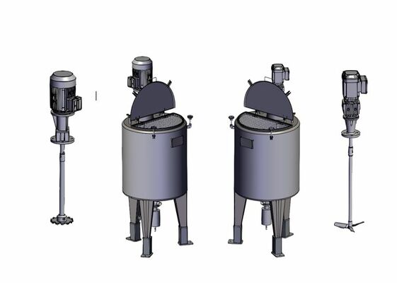 2 x Nieuwe roestvrijstalen verticale mengtank van 300L  in AISI316L