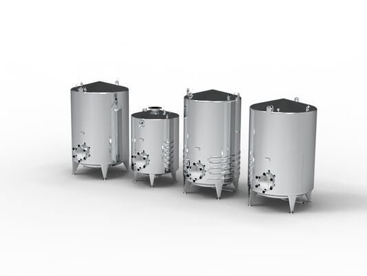 4 x New vertical stainless steel AISI316L tanks from 3,000 L - 8,000L and 9,000L